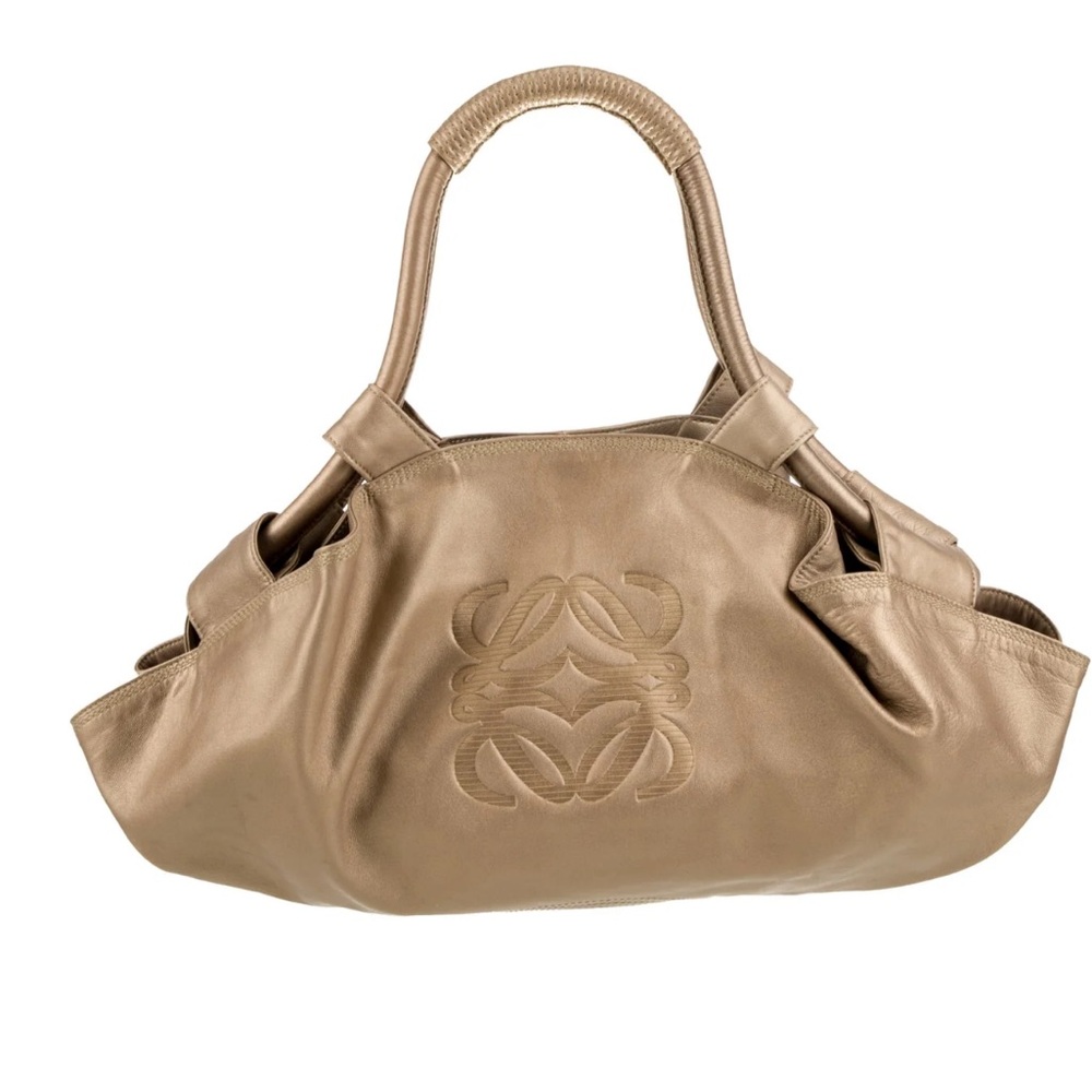 Loewe Nappa Aire Brisa Leather Hobo Bag | Tan Brown | Embossed Anagram